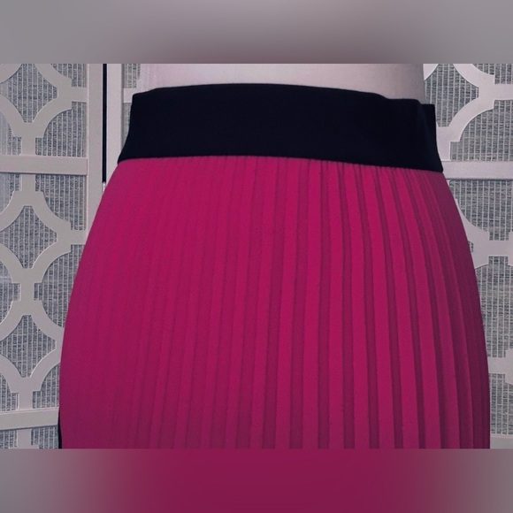 Mod Colorblock Midi Pleated Skirt Ballet Retro Vintage Vibe Alfani Med  Pink Red - Picture 9 of 13